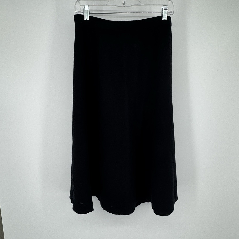 Marled Womens Medium Black Midi Skirt Sweater Like Minimalist Stretch A-Line New